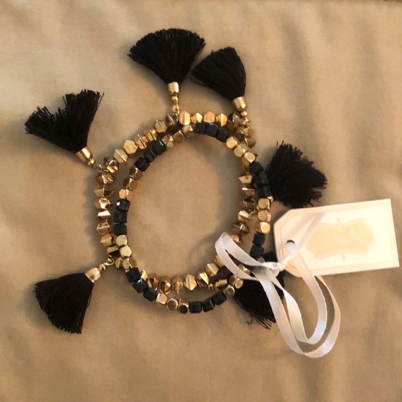 Mud Pie Jewelry - Super Cute Mudpie Black & Gold Bracelet Set